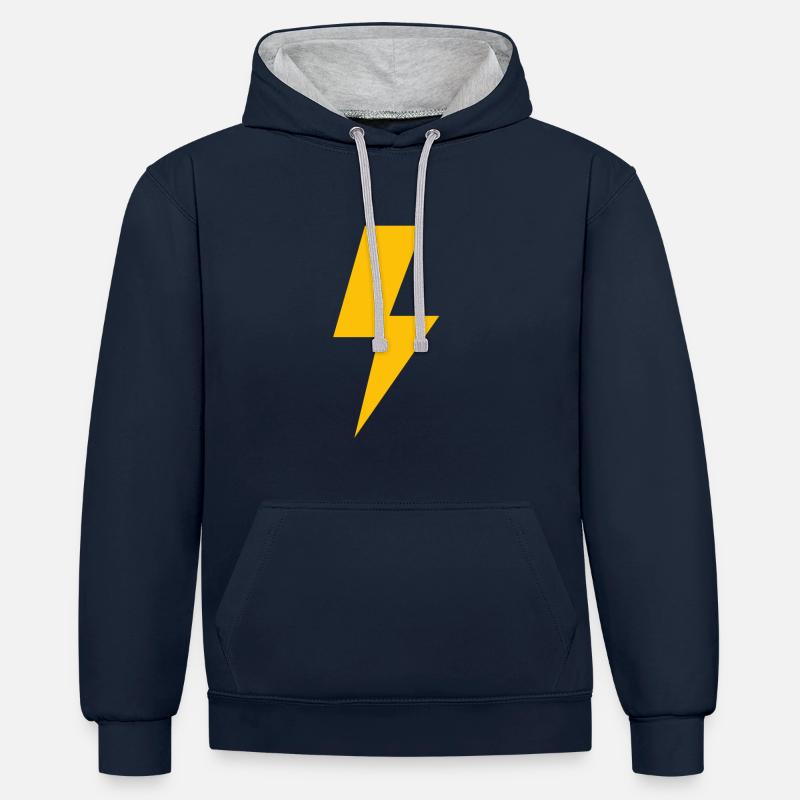 clignote - Sweat à capuche contrasté - bleu marine/gris chiné