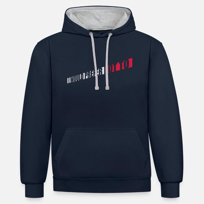 I prefer not to - Kontrast-Hoodie - Navy/Grau meliert