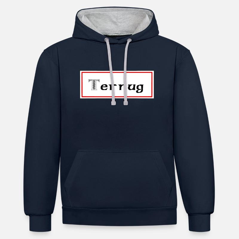 terrug telgruc sur mer - Sweat à capuche contrasté - bleu marine/gris chiné