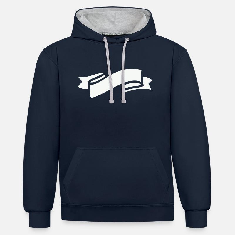 Symbole de banderole - Sweat à capuche contrasté - bleu marine/gris chiné