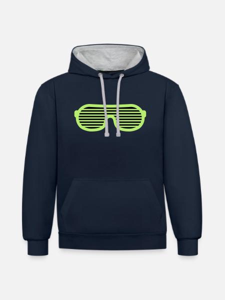 Party Glasses - Contrast hoodie - navy/heather grey