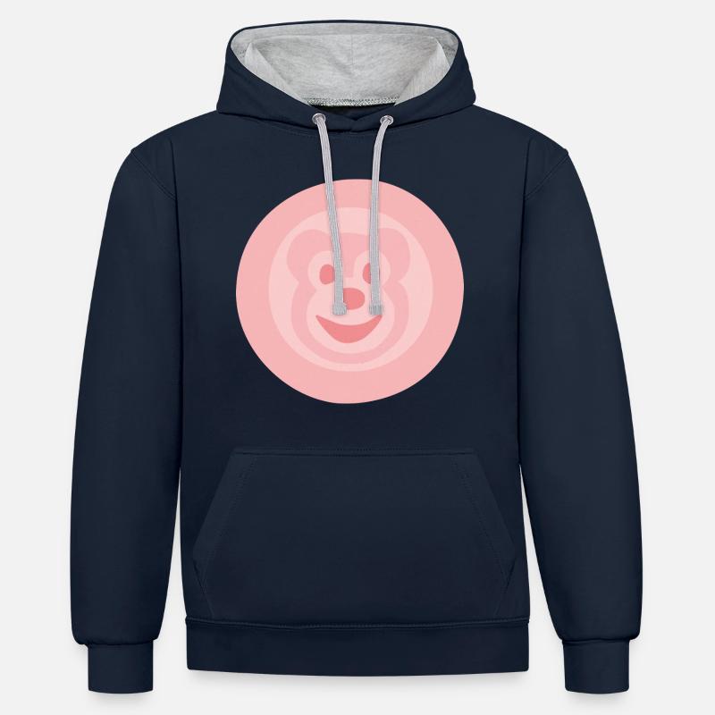 Bärchenwurst - Kontrast-Hoodie - Navy/Grau meliert