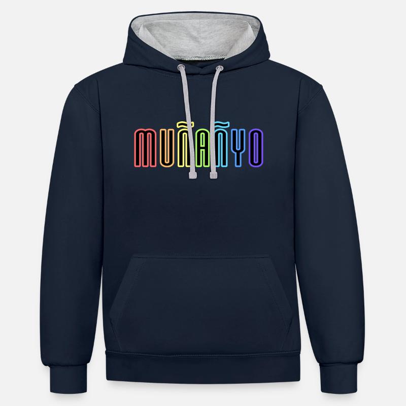 CHUPAPI MUNANYO - RAINBOW - Kontrast-Hoodie - Navy/Grau meliert