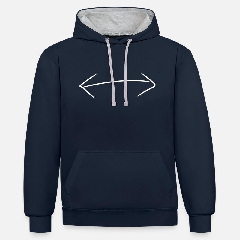 Direction de la flèche - Sweat à capuche contrasté - bleu marine/gris chiné