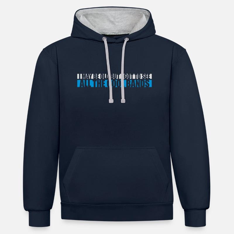 I may be old - Contrast hoodie - navy/heather grey