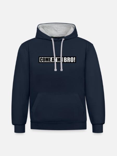 come at me bro - Contrast hoodie - navy/heather grey