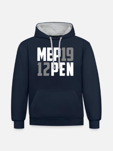Meppen 1912 - Kontrast-Hoodie - Navy/Grau meliert