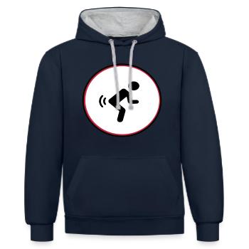 fart - Contrast hoodie - navy/heather grey - Front - Nico (186cm)