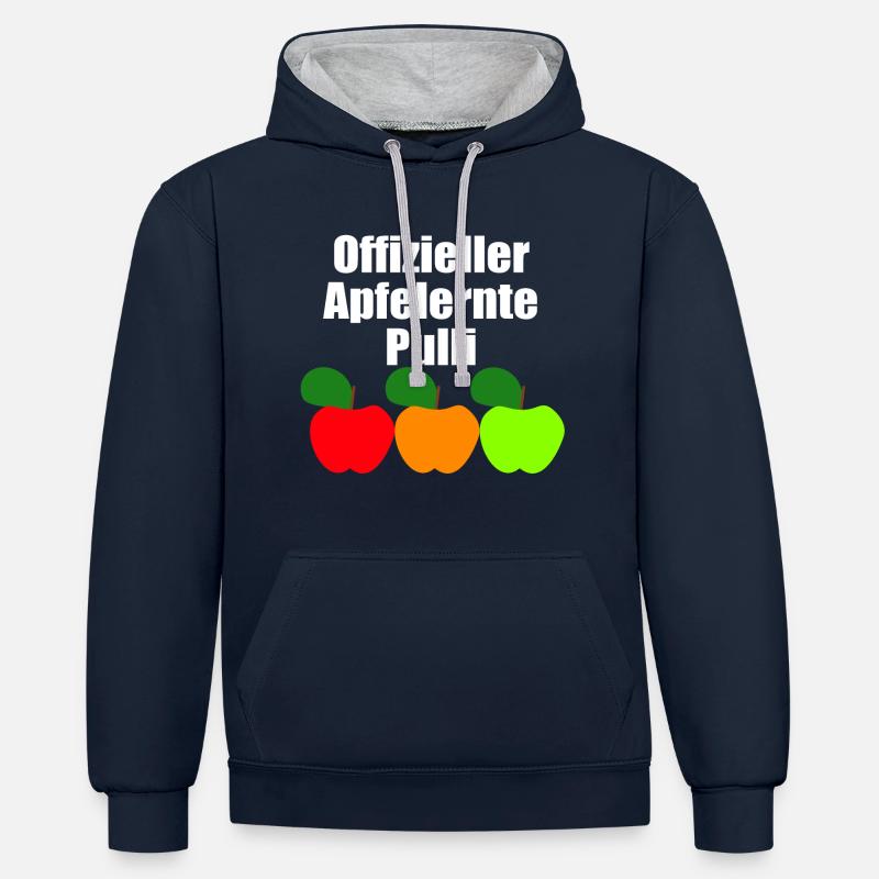 offizieller Apfelernte Pulli - Kontrast-Hoodie - Navy/Grau meliert