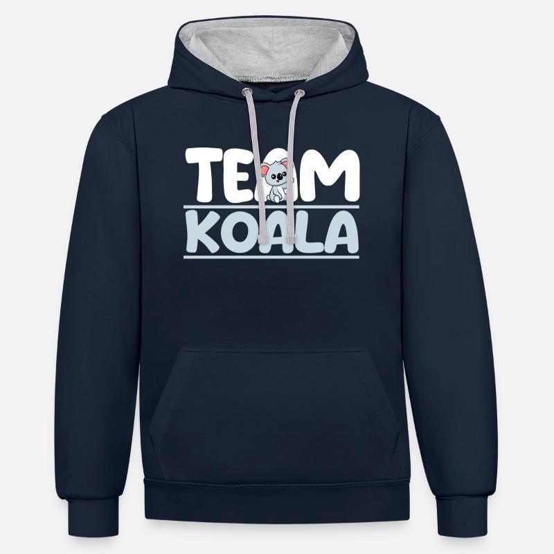 Koala Ours Koala - Sweat à capuche contrasté - bleu marine/gris chiné