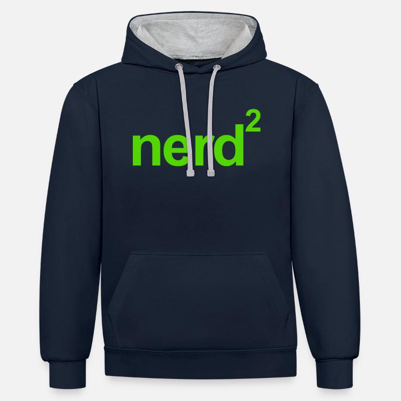 Nerd 2 - Sweat à capuche contrasté - bleu marine/gris chiné