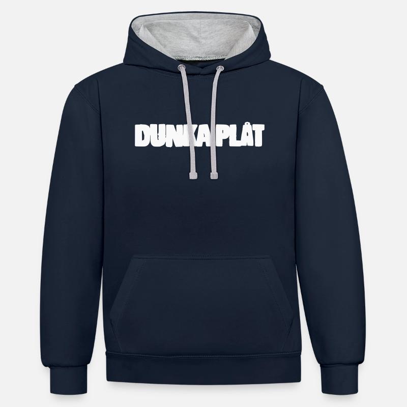 Dunka Blech - Kontrast-Hoodie - Navy/Grau meliert