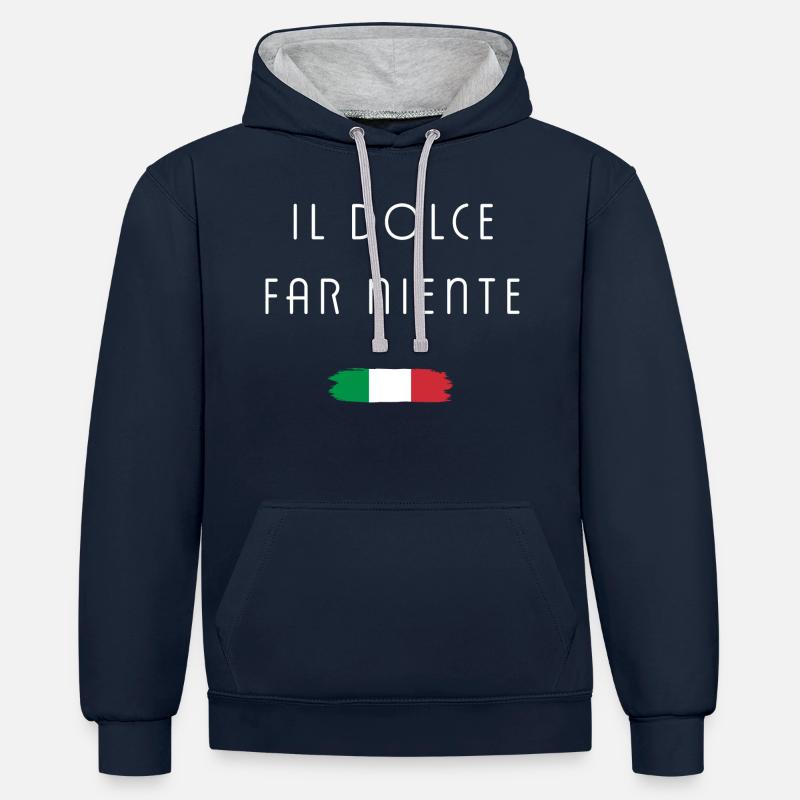 il dolce far niente - Kontrast-Hoodie - Navy/Grau meliert
