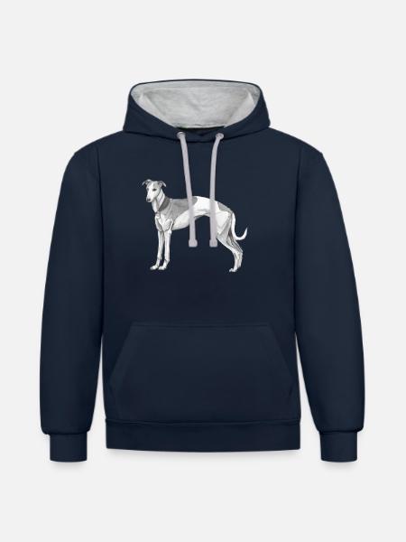 Whippet - Contrast hoodie - navy/heather grey