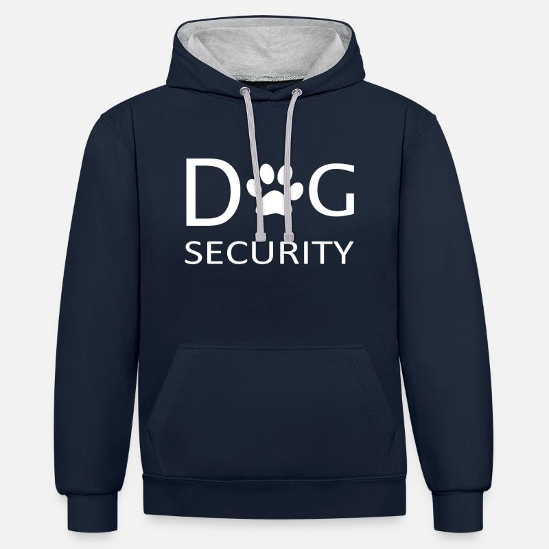 Sécurité des chiens - Sweat à capuche contrasté - bleu marine/gris chiné