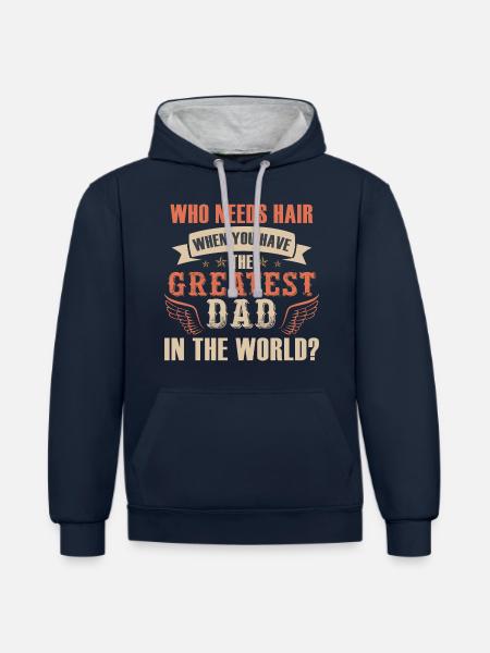 Greatest Dad Father's Day - Contrast hoodie - navy/heather grey