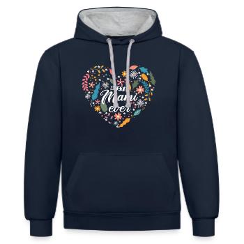 Muttertag Geschenk Mama Beste Mami ever - Kontrast-Hoodie - Navy/Grau meliert - Vorne - Nico (186cm)