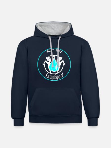 martial Arts - Contrast hoodie - navy/heather grey