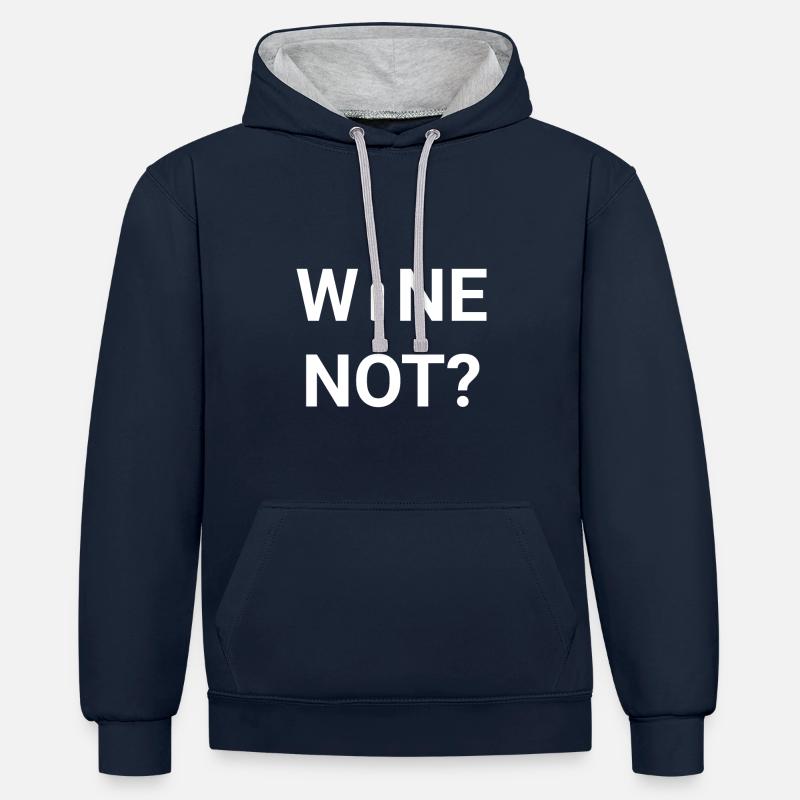 Vin pas - Sweat à capuche contrasté - bleu marine/gris chiné