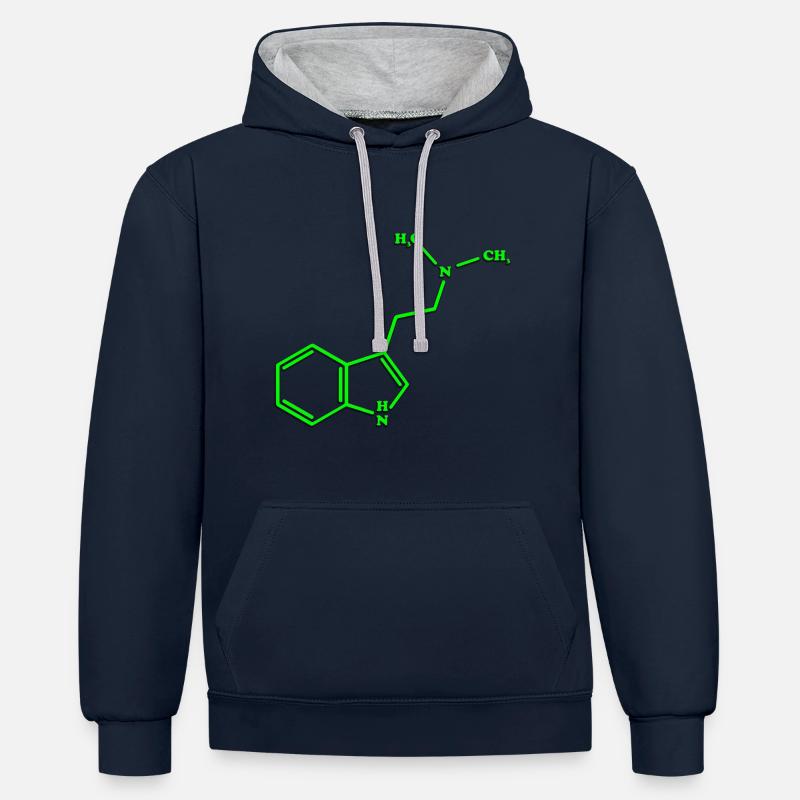 DMT - Sweat à capuche contrasté - bleu marine/gris chiné