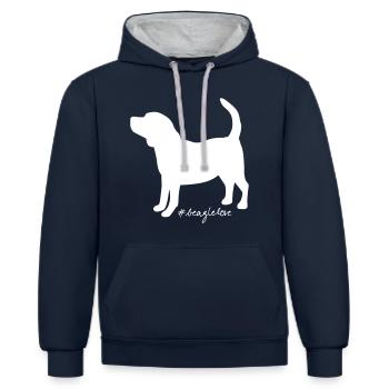 beagle love - Contrast hoodie - navy/heather grey - Front - Nico (186cm)