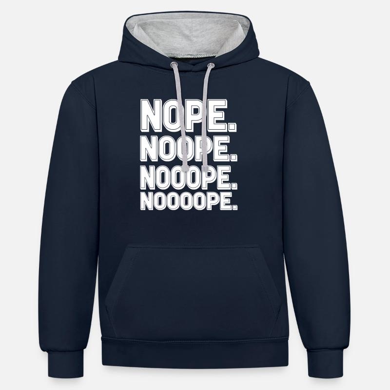 NOPE NOOPE NOOOPE NOOOOPE - Sweat à capuche contrasté - bleu marine/gris chiné
