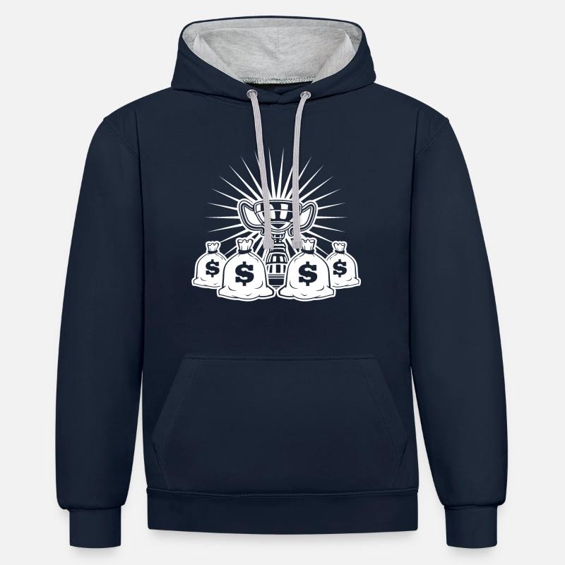 Gagnant Coupe Gagnant Argent - Sweat à capuche contrasté - bleu marine/gris chiné