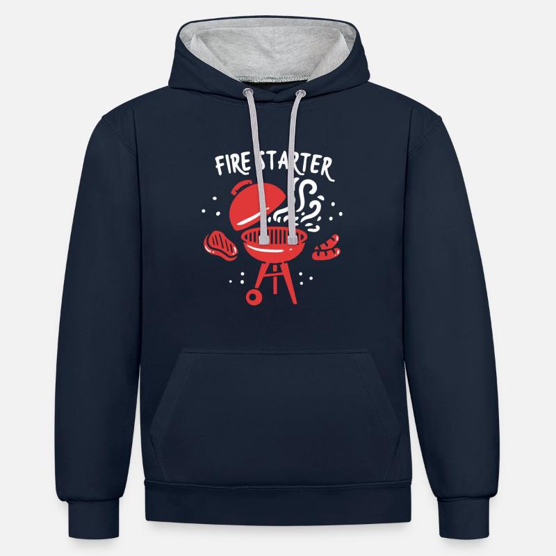 Fire Starter, Funny BBQ Cadeaux - Sweat à capuche contrasté - undefined