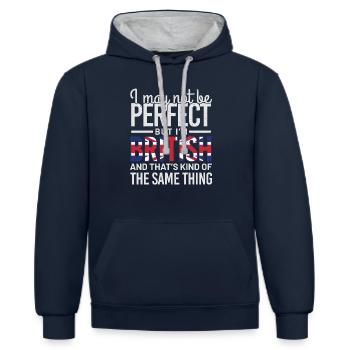 british - Kontrast-Hoodie - Navy/Grau meliert - Vorne - Nico (186cm)