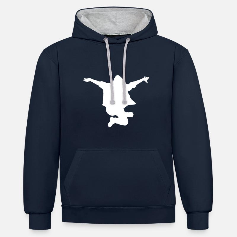 Breakdance Geschenk Geschenkidee - Kontrast-Hoodie - Navy/Grau meliert