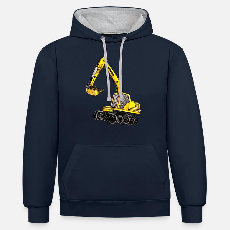 Bagger Geschenk Geschenkidee - Kontrast-Hoodie - Navy/Grau meliert