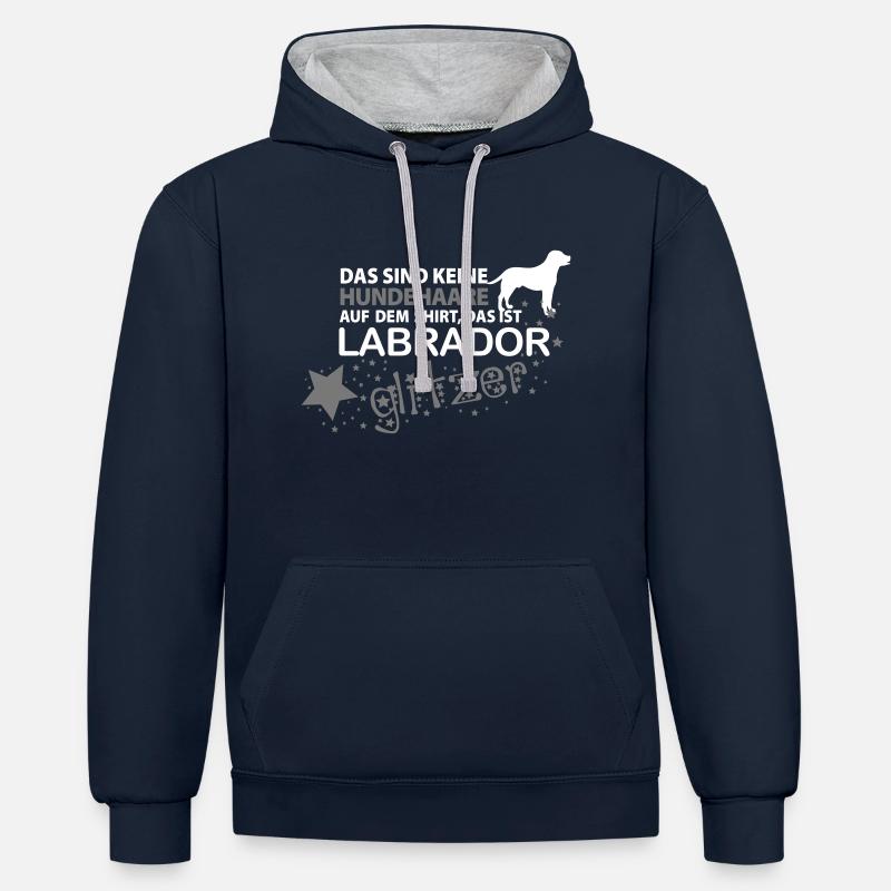 Labrador Glitzer - Kontrast-Hoodie - Navy/Grau meliert