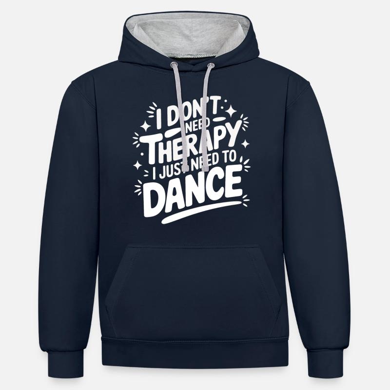 Dansant Danseurs Dansant - Sweat à capuche contrasté - bleu marine/gris chiné