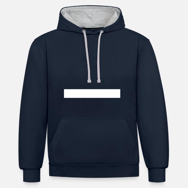 White bar Nice + simple - Sweat à capuche contrasté - bleu marine/gris chiné