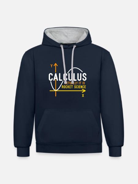 Calculus Is Rocket Science - Contrast hoodie - navy/heather grey