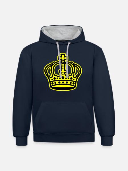 Krone Logo - Contrast hoodie - navy/heather grey