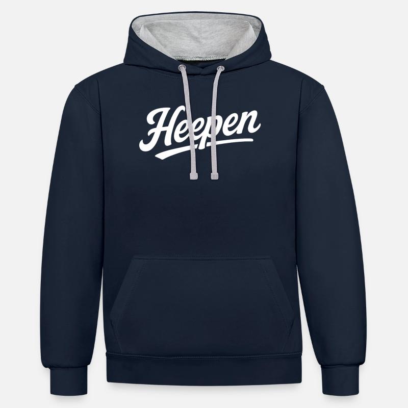 Heepen Bielefeld #heepenstyle - Sweat à capuche contrasté - bleu marine/gris chiné