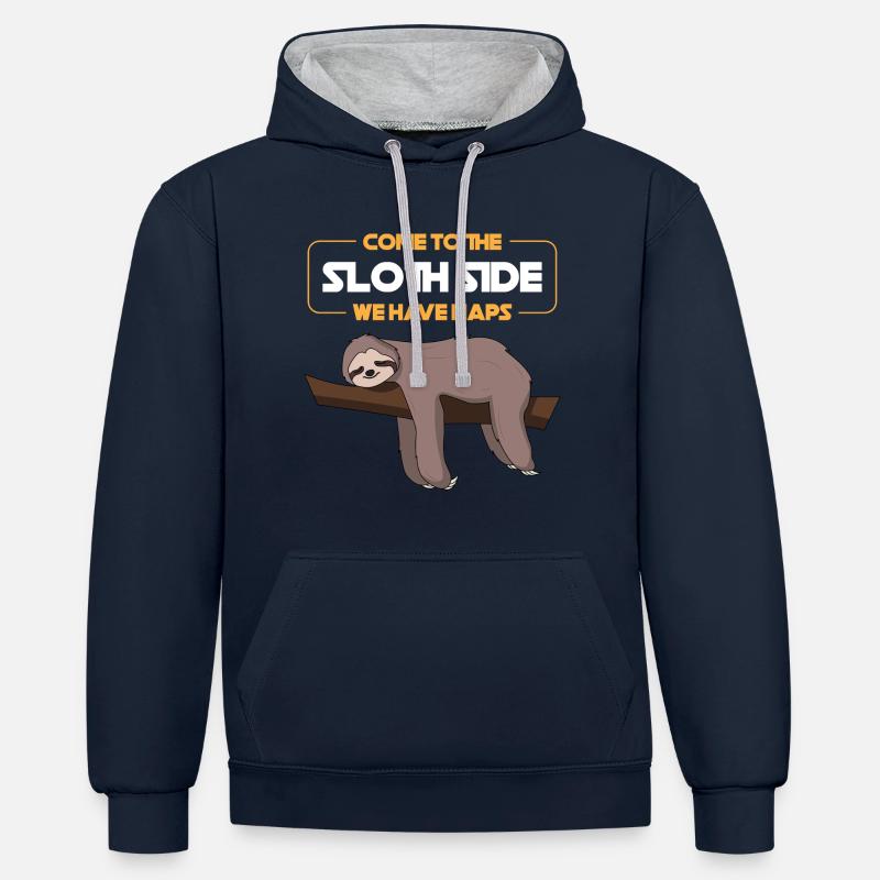 Kom till Sloth Side Gift - Kontrastluvtröja - marinblå/gråmelerad