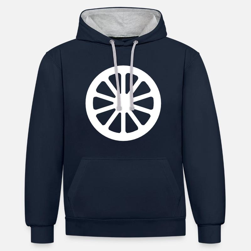 Rad - Kontrast-Hoodie - Navy/Grau meliert