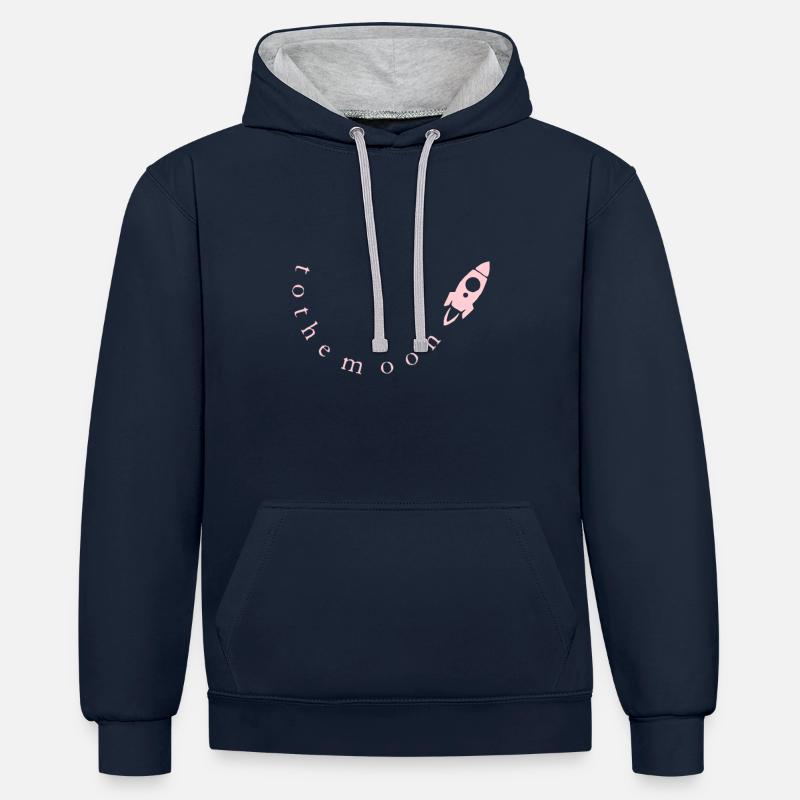 le crypto est le futur - Sweat à capuche contrasté - bleu marine/gris chiné