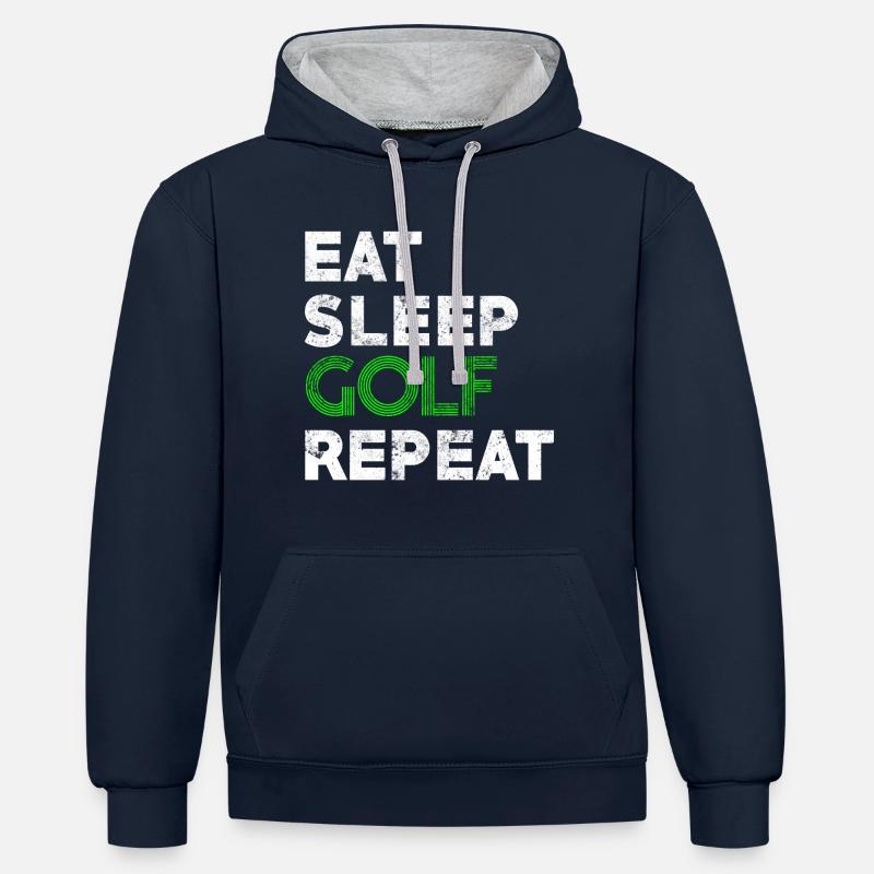 Golf spruch golfen - Kontrast-Hoodie - Navy/Grau meliert