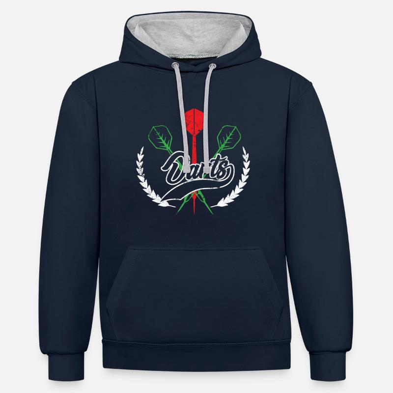 Fléchettes sport fléchettes - Sweat à capuche contrasté - bleu marine/gris chiné