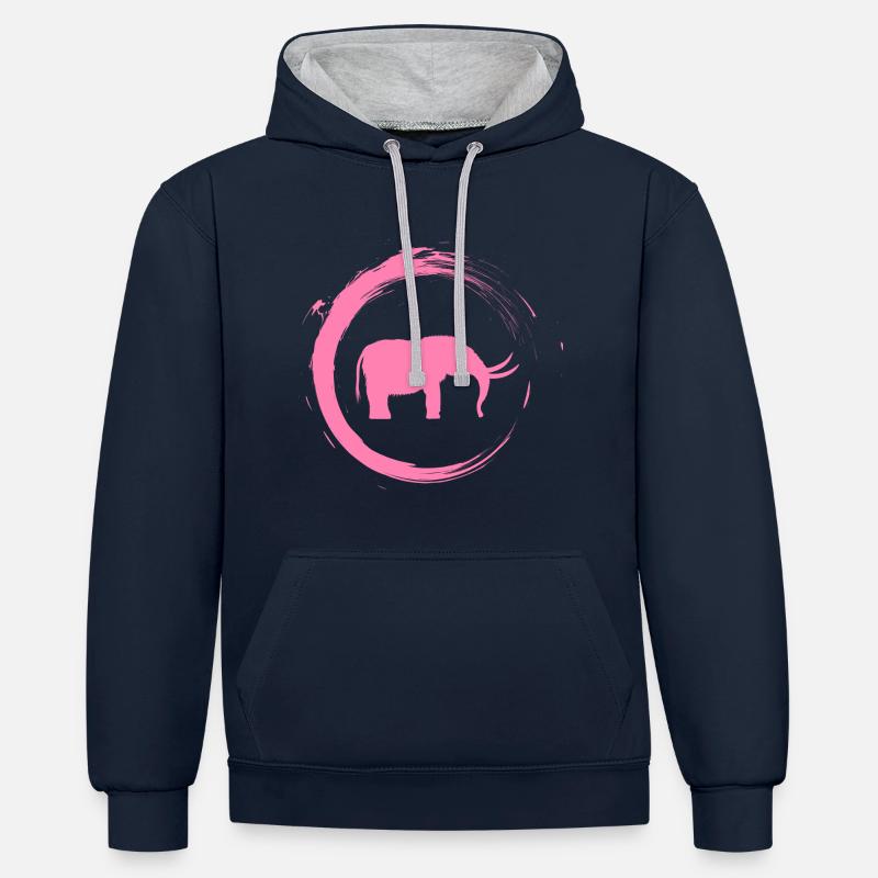 Mammut - Sweat à capuche contrasté - bleu marine/gris chiné