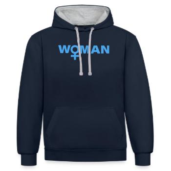 WOMAN - Kontrast-Hoodie - Navy/Grau meliert - Vorne - Nico (186cm)