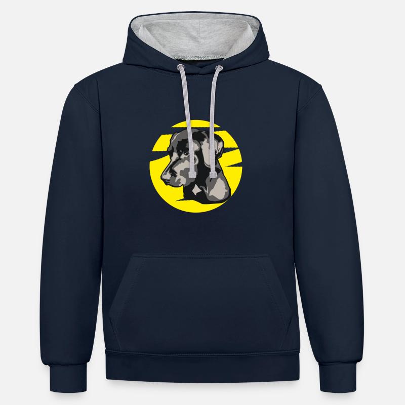Labrador - Contrast hoodie - navy/heather grey