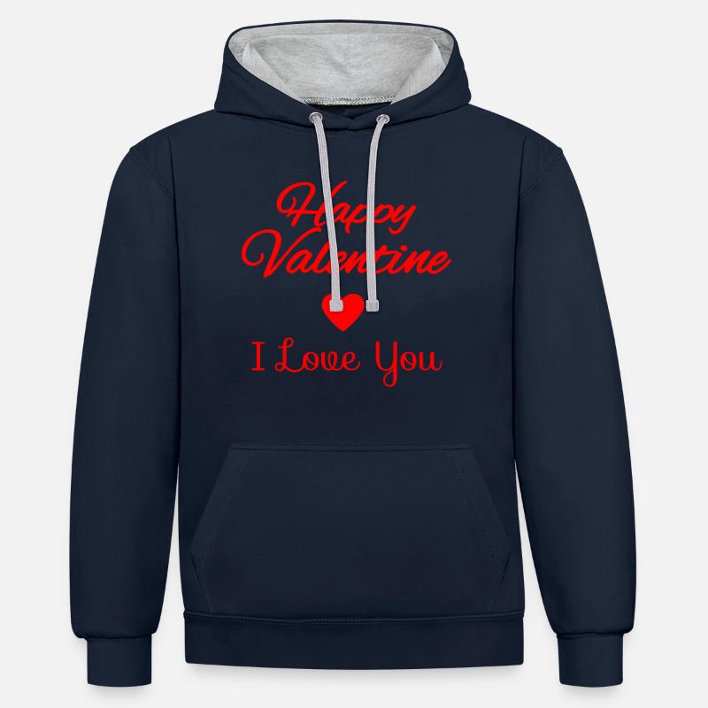 Saint Valentin - Sweat à capuche contrasté - undefined