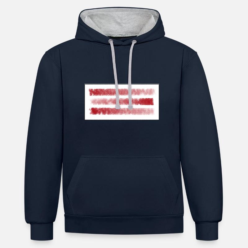 raide - Sweat à capuche contrasté - bleu marine/gris chiné