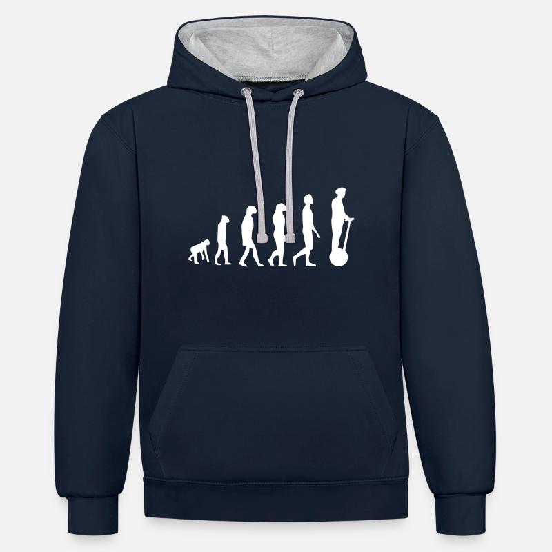 Evolution Segway - Kontrast-Hoodie - Navy/Grau meliert