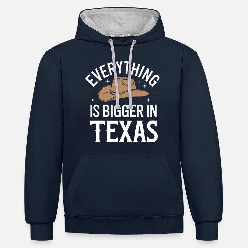 État du Texas Texans Texas - Sweat à capuche contrasté - bleu marine/gris chiné