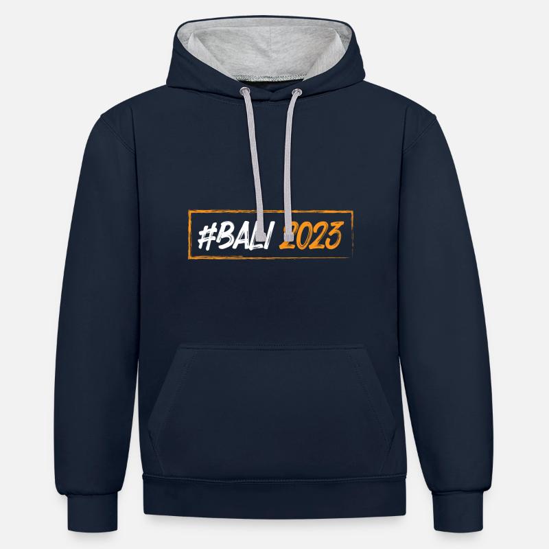 Bali 2023 - Sweat à capuche contrasté - bleu marine/gris chiné